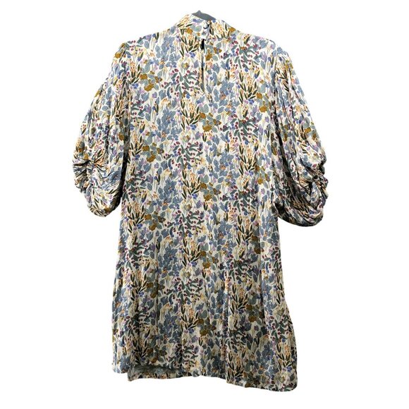 Marie Sixtine Blouse Womens M Bubble Sleeve Floral High Neck Cottagecore Prairie - Picture 2 of 12